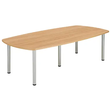 Core Pole Leg Barrel Shaped Meeting Table - 2400 - Norwegian Beech
